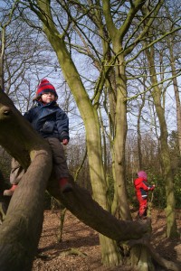 Beim Klettern geht es hoch in die Lüfte.